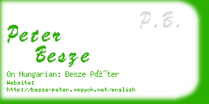 peter besze business card